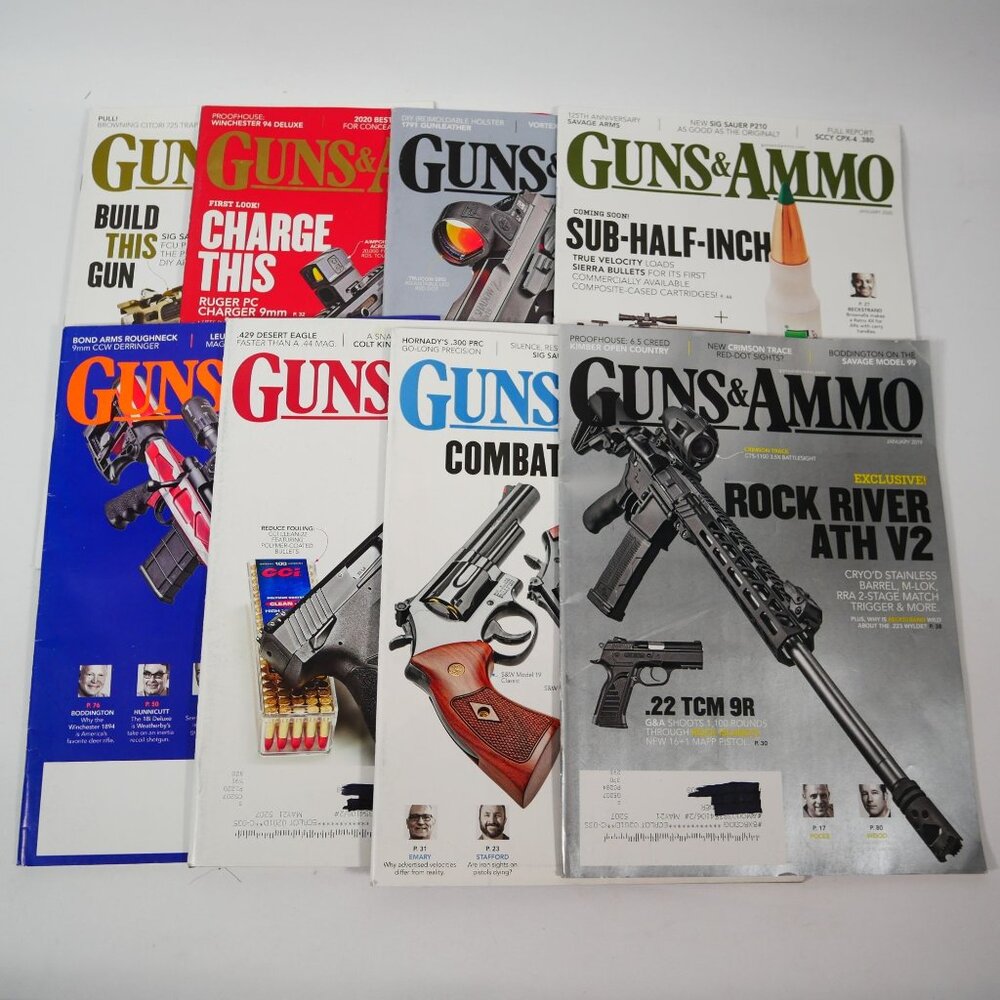 Guns & Ammo Magazine Assorted Lot Of 8 Issues from 2019-20
